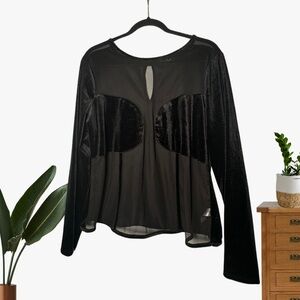 Elegant Black Sheer Women's Top